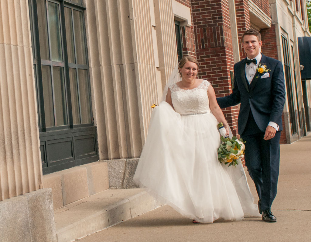 Bride and Groom Outside