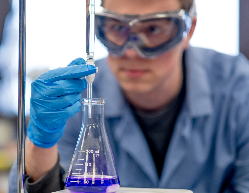 Student in a lab