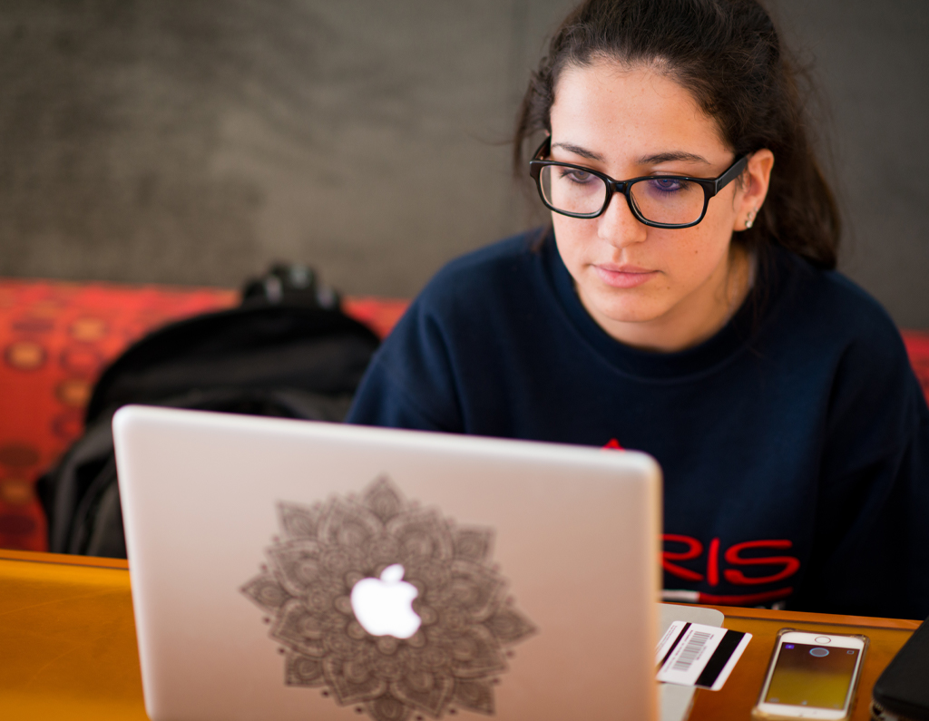 Student with a laptop