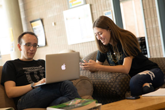 Two students studying.
