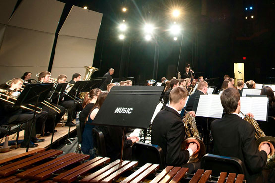 Music students performing