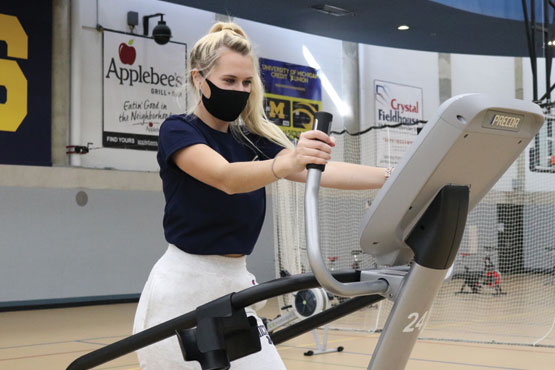 Student working out.