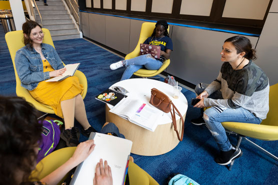 Students studying together.